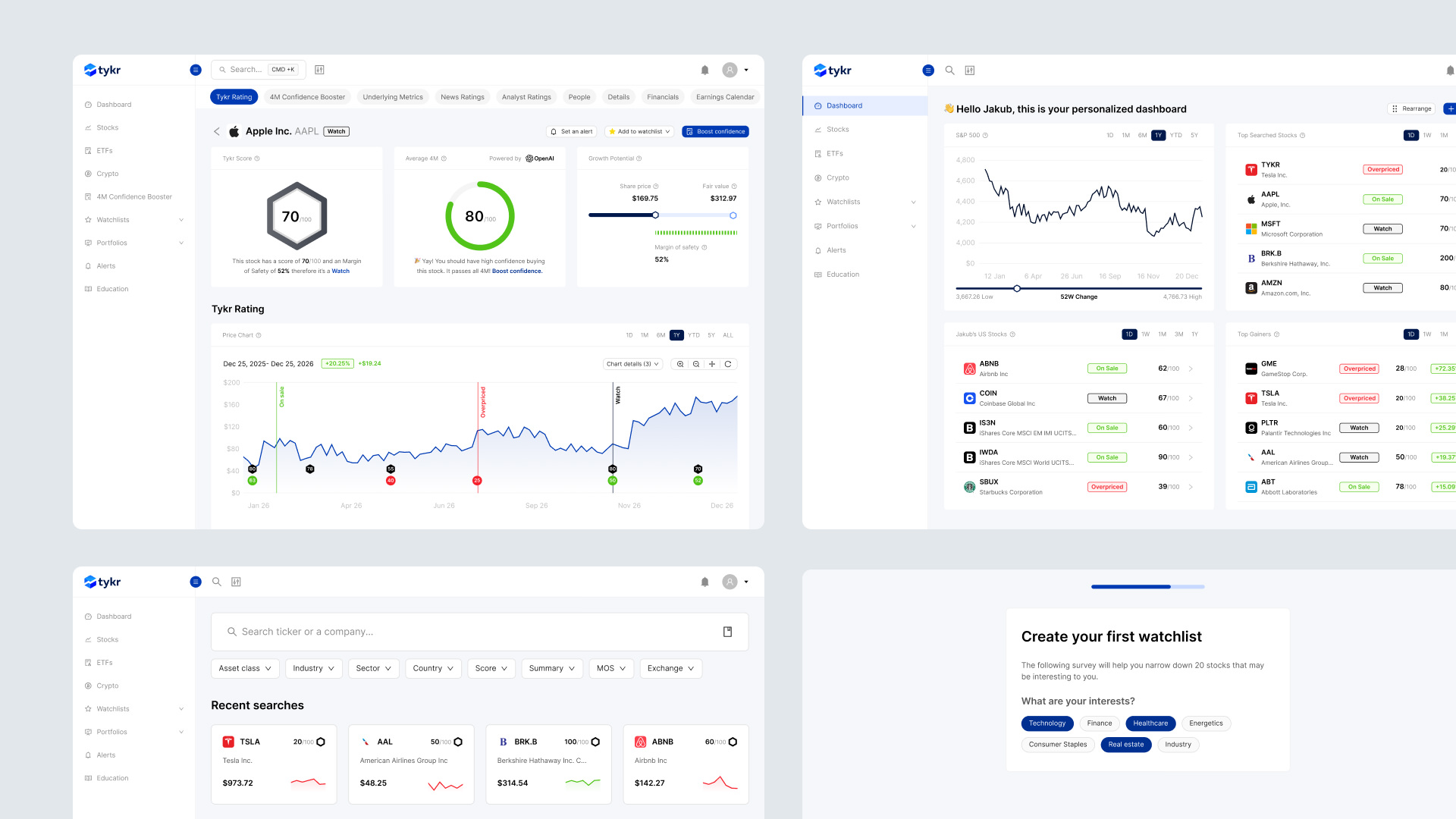 Tykr web UI preview