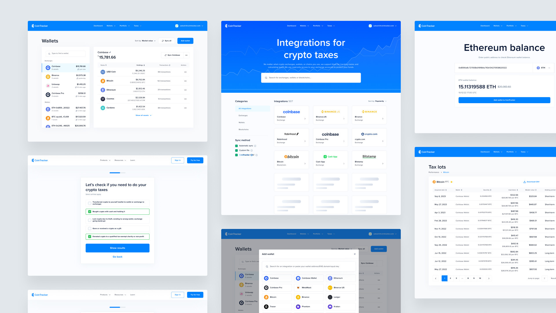 CoinTracker UI preview