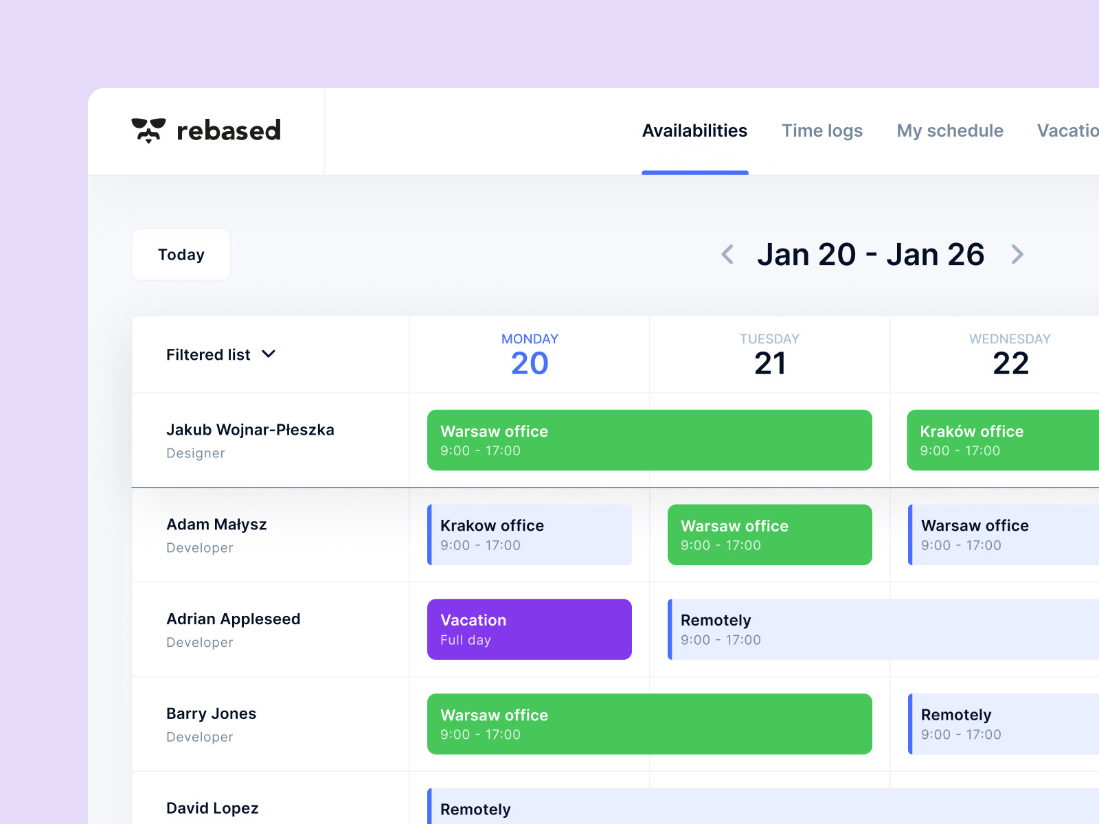 Harmonogram project preview