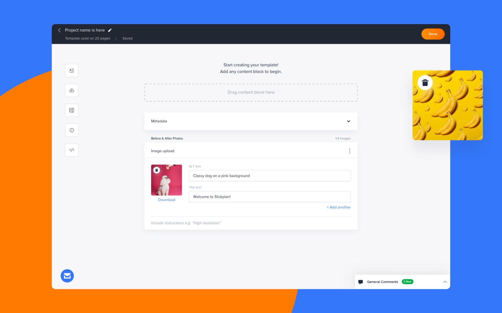 Content Planner of the Slickplan Web App