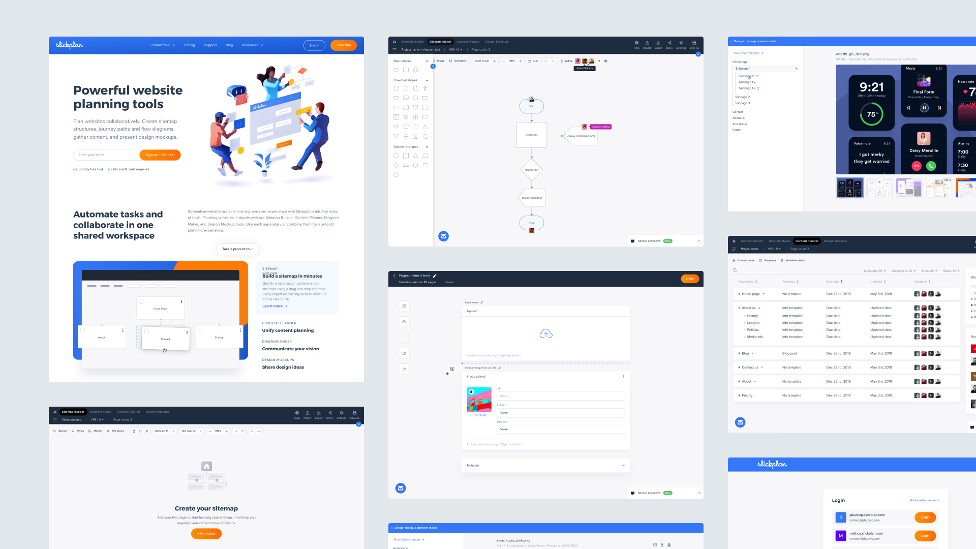 User Interface for the Slickplan Web App