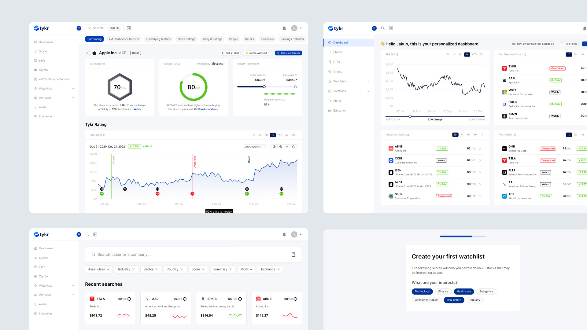 Tykr web UI preview