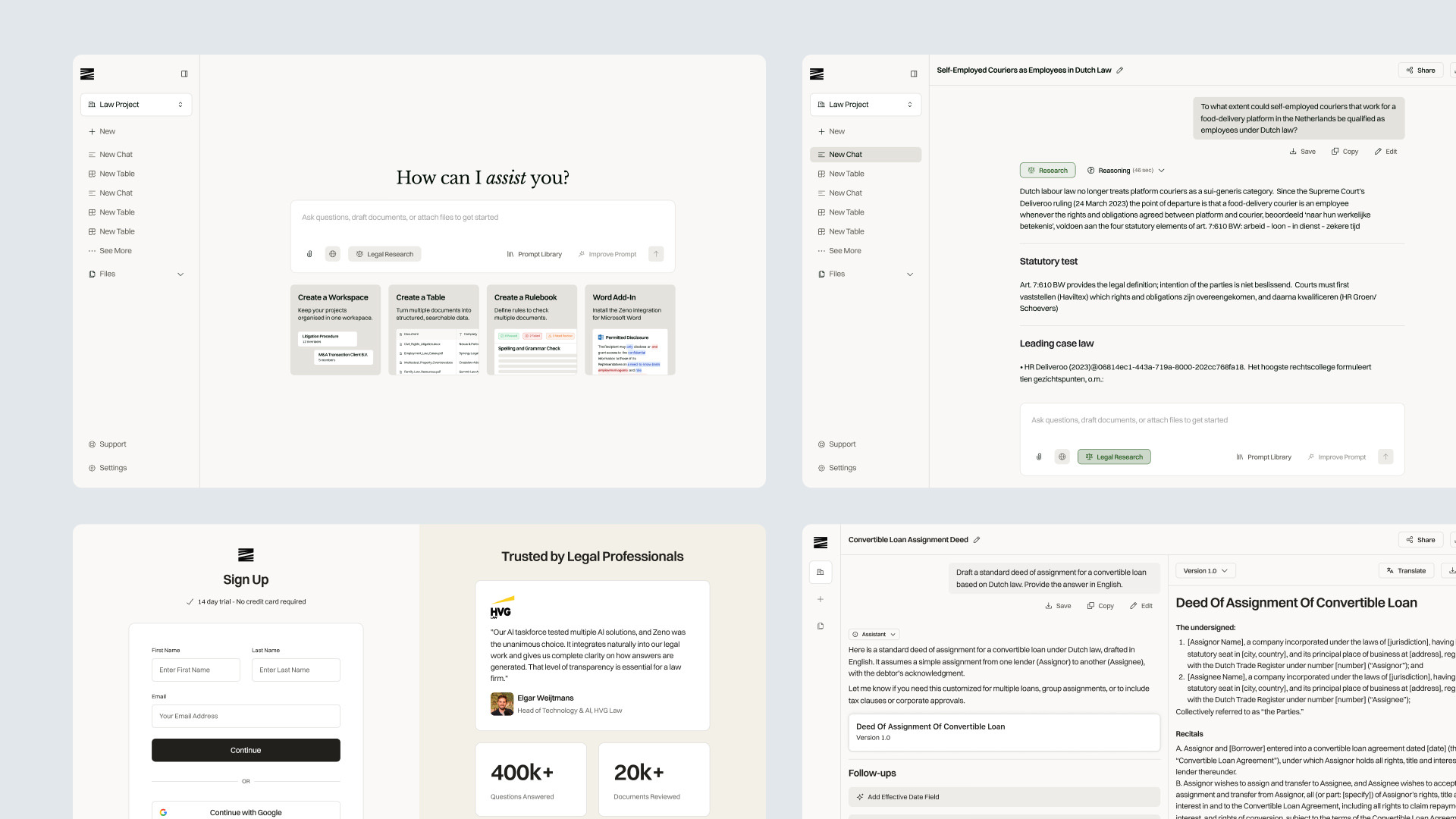 Image showing preview of the Zeno AI platform