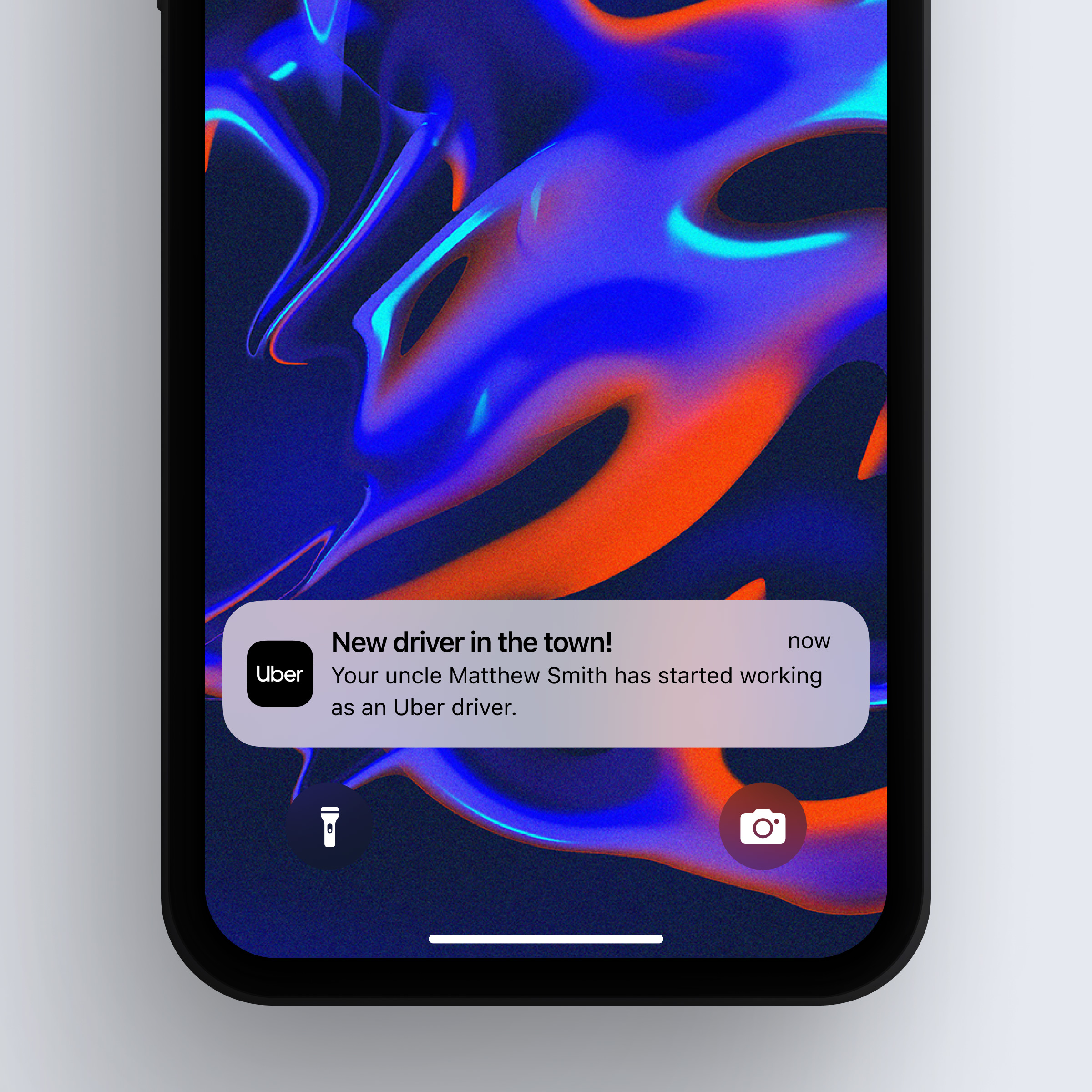 An image of an app notification about a new driver you know